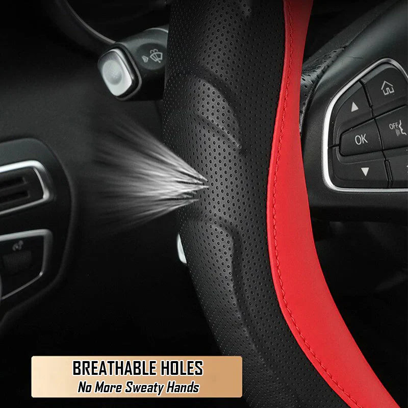 Car Steering Wheel Covers Universal Fit, Silaz Breathable Anti Slip Leather
