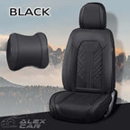 Zetas Car Seat Cushion Full Set Universal Waterproof Breathable Vehicle Leather Cover for Cars, SUV, Pick-up Truck