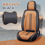 Zetas Car Seat Cushion Full Set Universal Waterproof Breathable Vehicle Leather Cover for Cars, SUV, Pick-up Truck